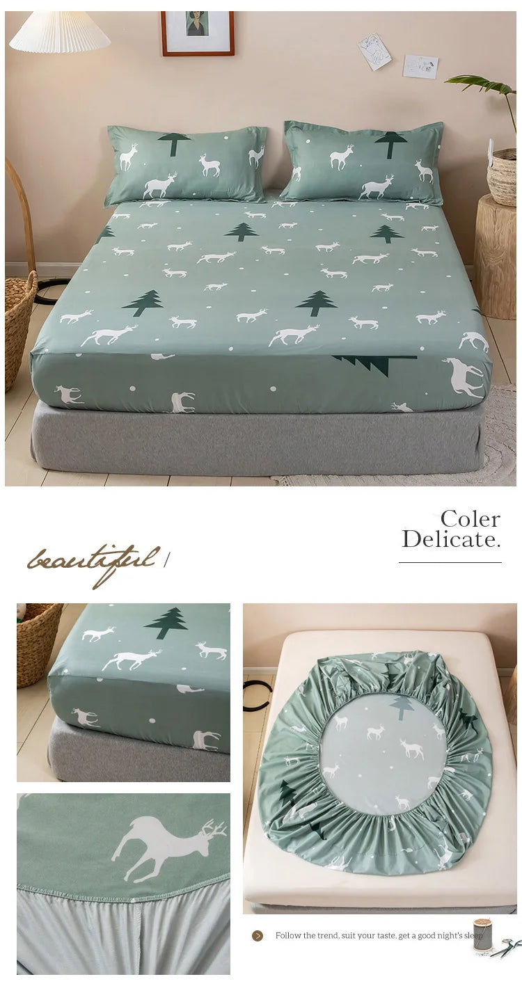 Bonenjoy Carrot Pattern Fitted Sheet – Elastic Mattress Cover, Twin to King, Adults & Kids