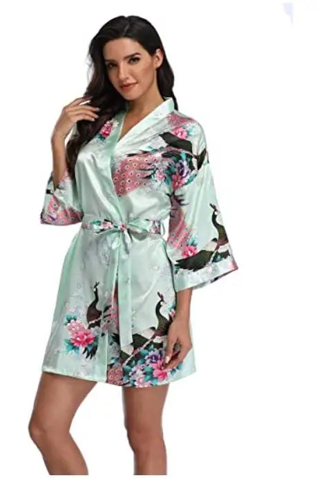 Women's Floral Rayon Kimono Robe | Sexy Lingerie Bath Gown Nightdress Oversize