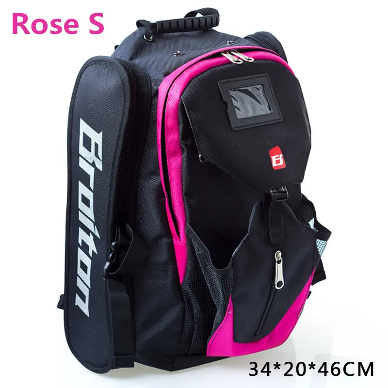 Inline Speed Skates Backpack – Helmet & Protective Pads Container Roller Skating Bag for 4x110mm & 3x110mm Skates