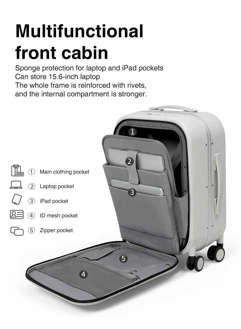 Mixi Patent Design PC Aluminum Frame Suitcase – Award-Winning Carry-On Rolling Luggage 18/20/24 Inch