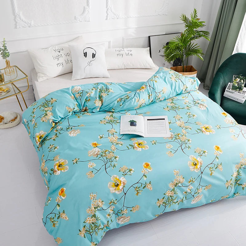 Pastoral Floral Printed Duvet Cover – 100% Polyester, 500TC, 13 Patterns, 8 Sizes, Hotel & Home