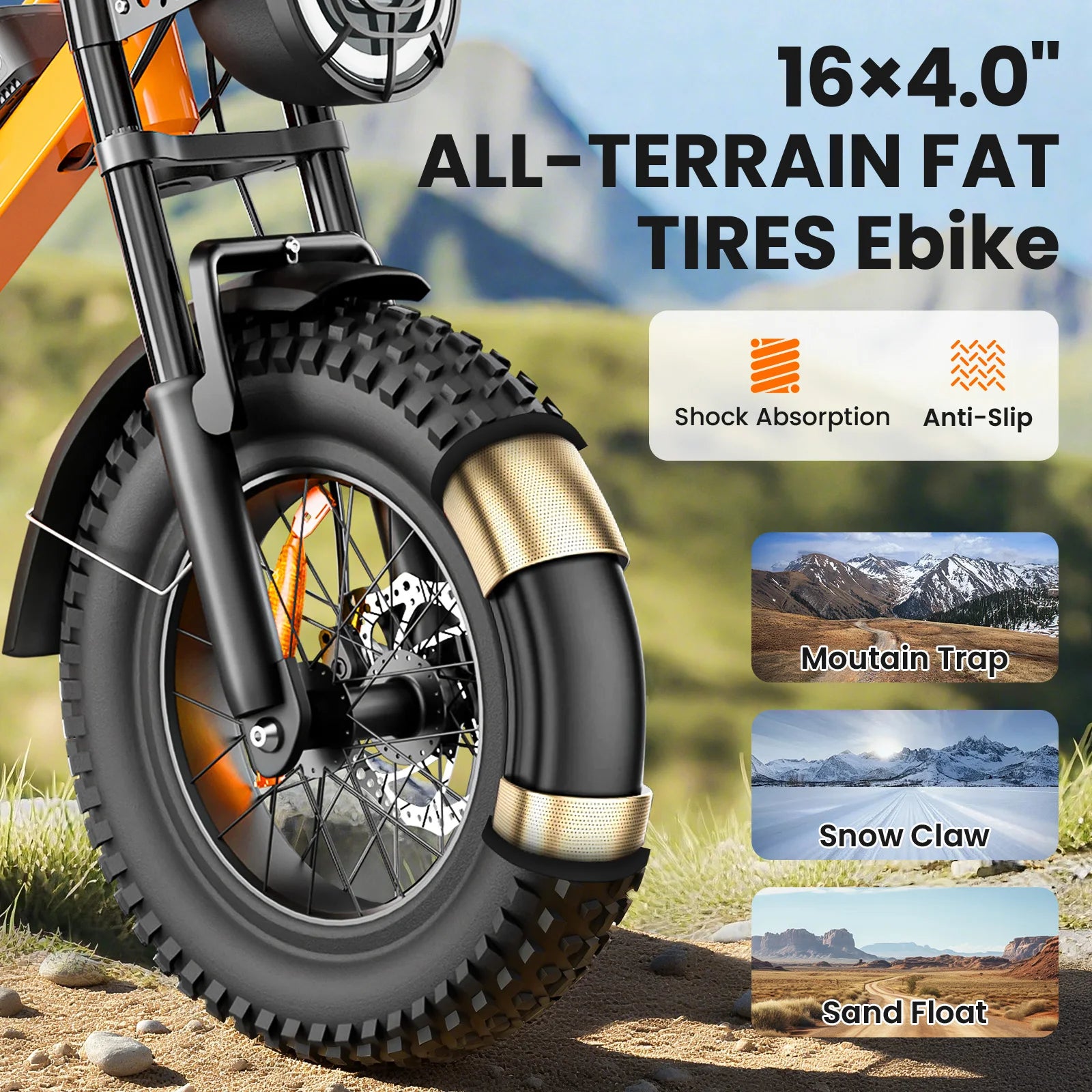 IP54 Waterproof 750W Electric Mountain Bike for Kids, Teens & Adults — 48V 15Ah 16" (US/UK Warehouse, Free Shipping)