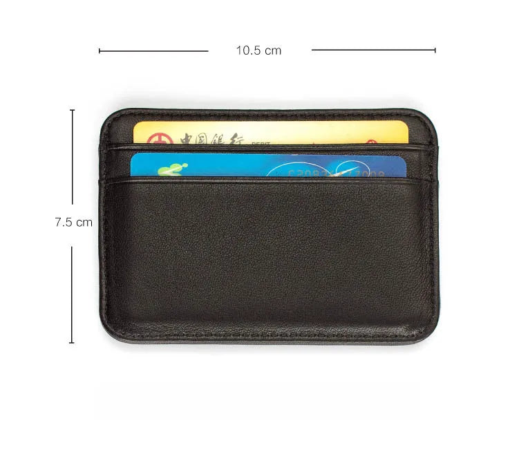 Slim Genuine Sheepskin Leather Men's Wallet – Ultra-Thin Mini ID & Credit Card Holder Purse