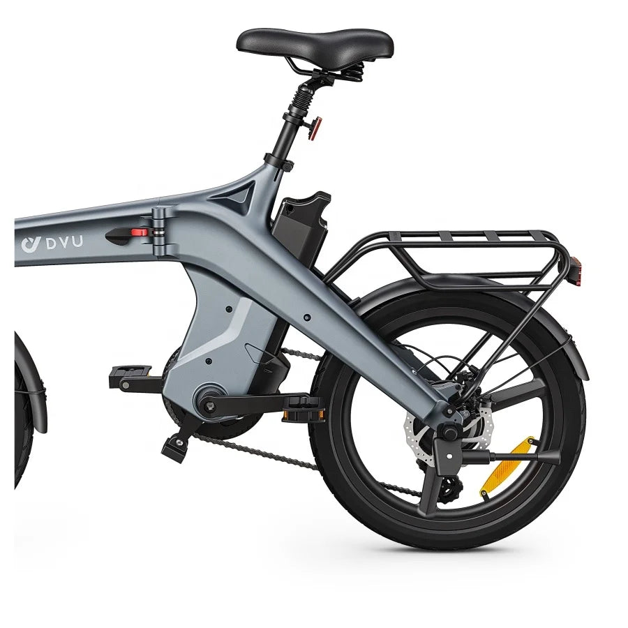 DYU T1 250W Folding Electric Bike — 36V 10Ah 20" Removable Battery, 7-Speed with Rear Seat