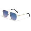 HBK Unisex Retro Double-Bridge Sunglasses | Vintage Reflective Lens UV400 Luxury Metal Frame