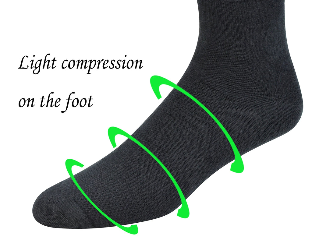 Men's Over-the-Calf Compression Diabetic Dress Socks – 4 Pairs Seamless Toe Size 13-15