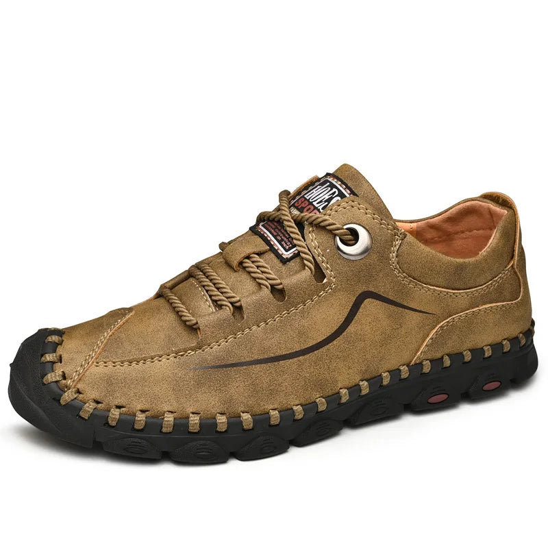Men's Genuine Leather Business Casual Shoes — Luxury Walking Oxford in Black & Brown (Sizes 38-46)