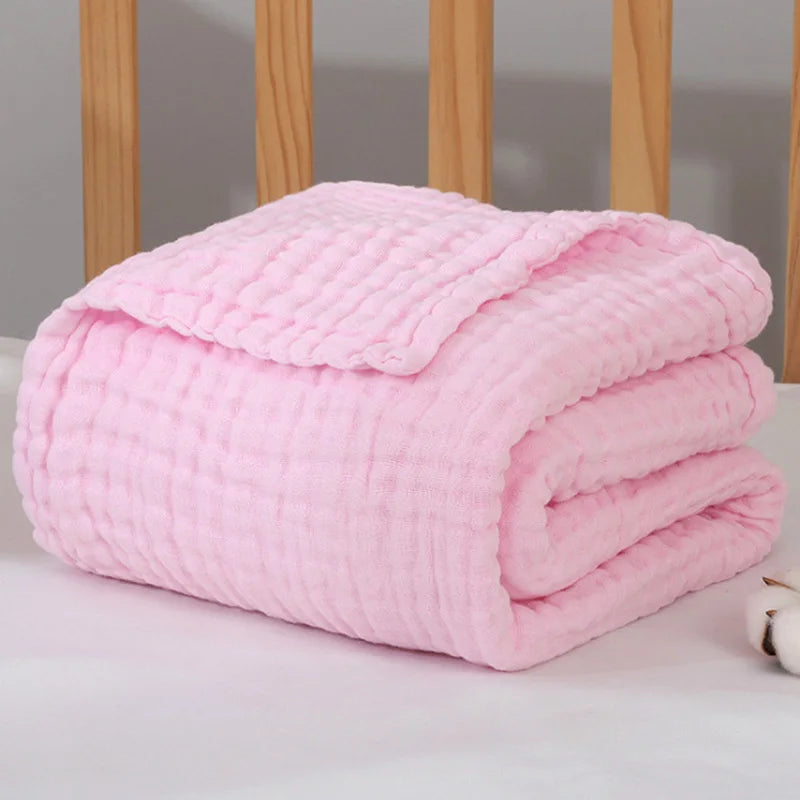 Baby Muslin Swaddle Blanket – Soft Cotton Newborn Wrap, Bath Towel & Stroller Cover, 105x105cm