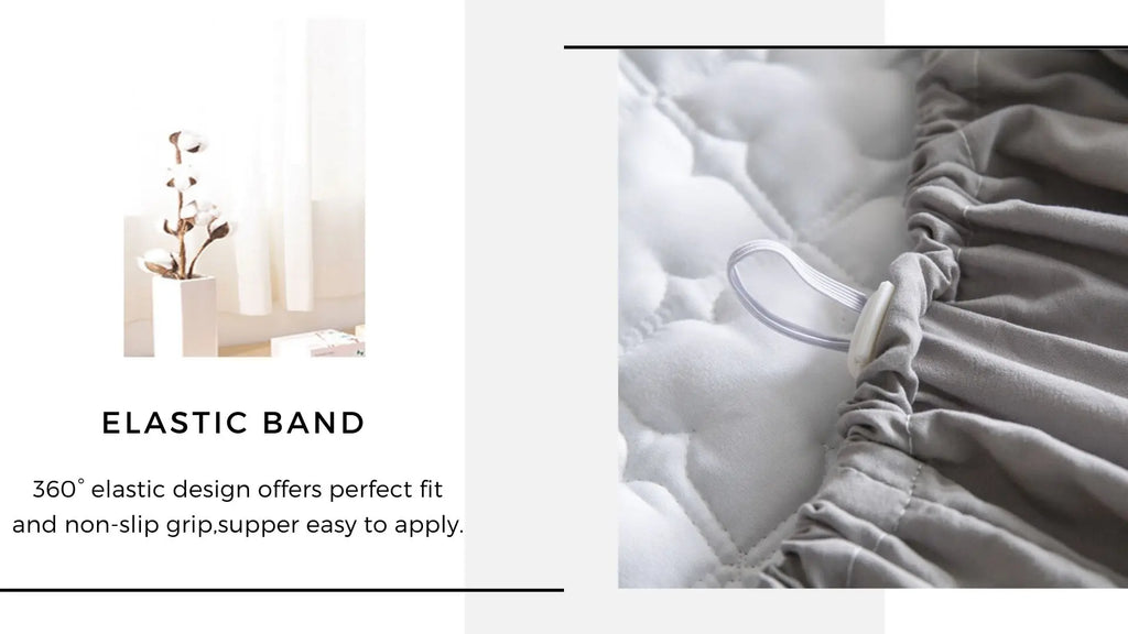 5-Sided Embossed Cotton Quilted Mattress Protector – Washable Anti-Mite Topper, Multiple Sizes