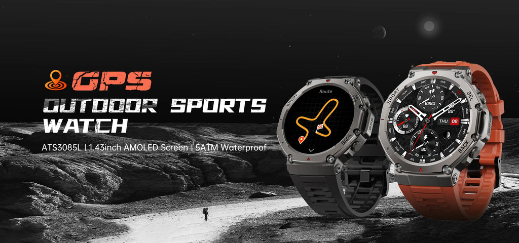 DM58 Outdoor Sport Smart Watch | 1.43" AMOLED HD 5ATM Waterproof GPS Navigation Fitness Smartwatch