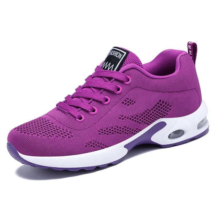 Women's Breathable Lace-Up Running Sneakers — Casual Fashion Sports Shoes (Sizes 36-44)