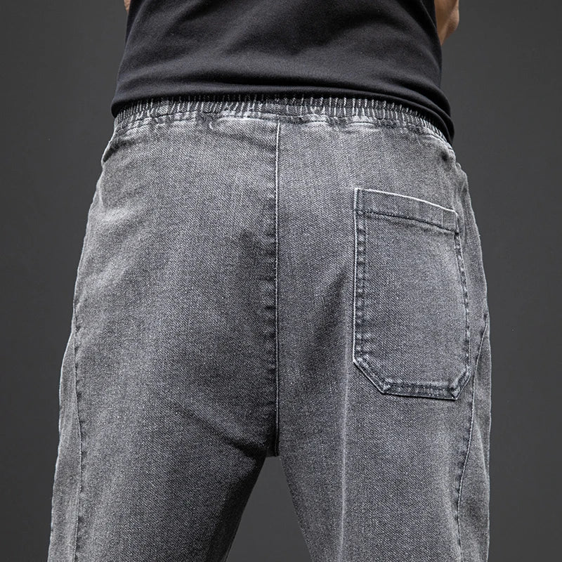 Men's Baggy Cargo Denim Jogger Pants — Streetwear Harem Jean Trousers Plus Size