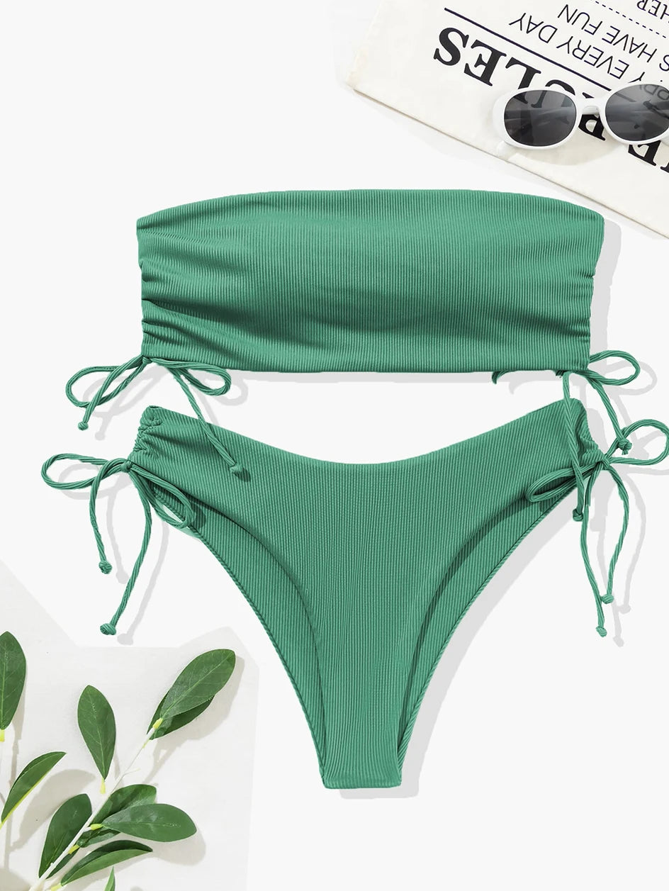 Bandeau High Waist Bikini Set — 2-Piece Women's Swimsuit