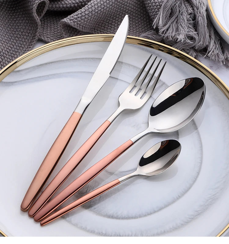 Stainless Steel Flatware – Rainbow, Gold & Color Options
