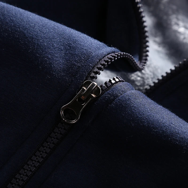 Men's Fleece Lined Thick Hooded Tracksuit – Winter Sweatshirt & Pants Sportswear Set