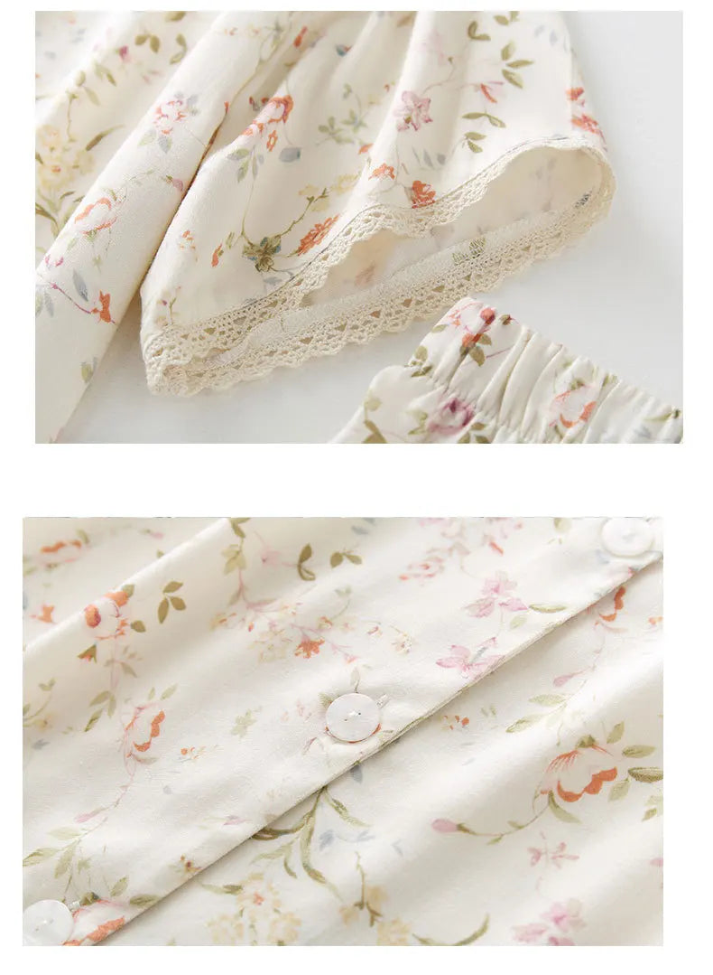 Women's Satin Willow Print Pajama Set | Short Sleeve Shorts Summer Nightwear Loungewear