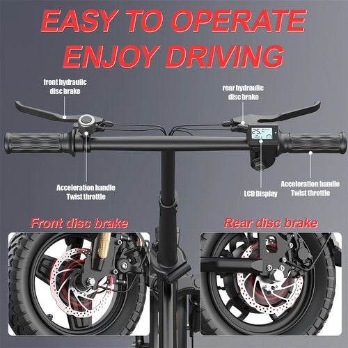 400W Folding Electric Bike — 48V 10Ah, 25km/h, UL & CE Certified (US Warehouse)