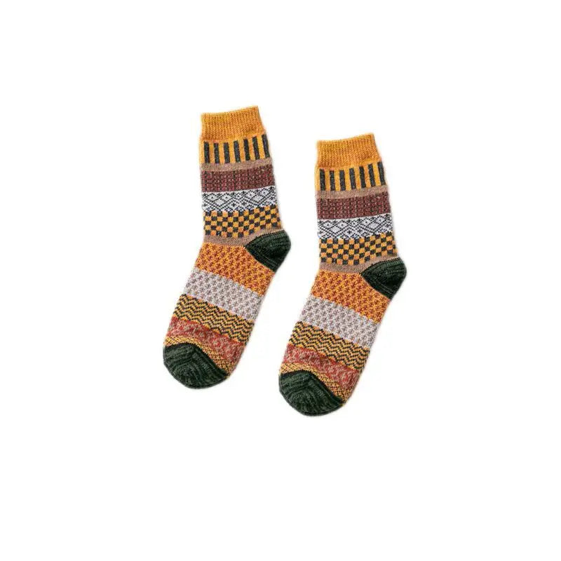 5 Pairs/lot  Winter Men's Wool Socks Thicken Sheep's Socks Warm Men Retro Style Colorful Fashion For Snow boots Man Socks