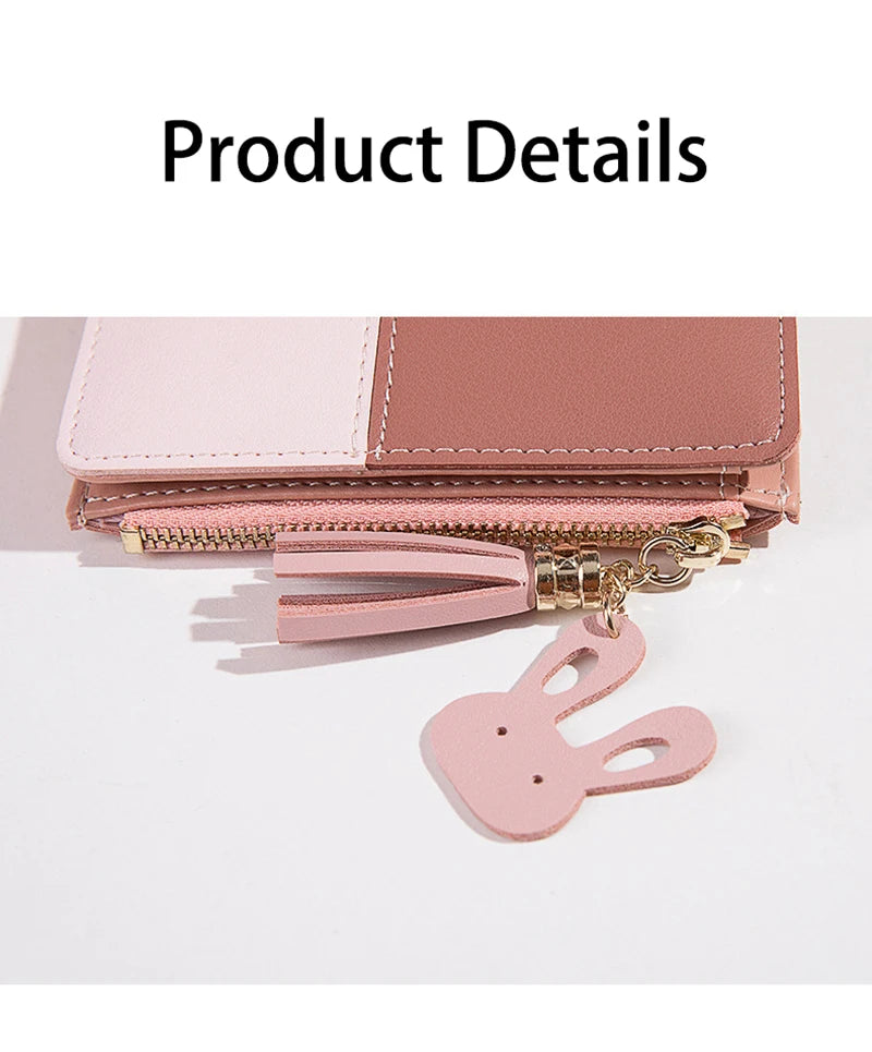 Women's PU Leather Wallet – Foldable Card Holder & Coin Purse for Ladies