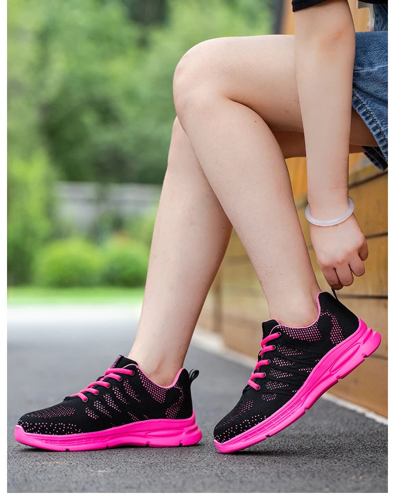 Steel Toe Safety Sneakers for Women — Lightweight Pink Work Shoes with Anti-Puncture Protection