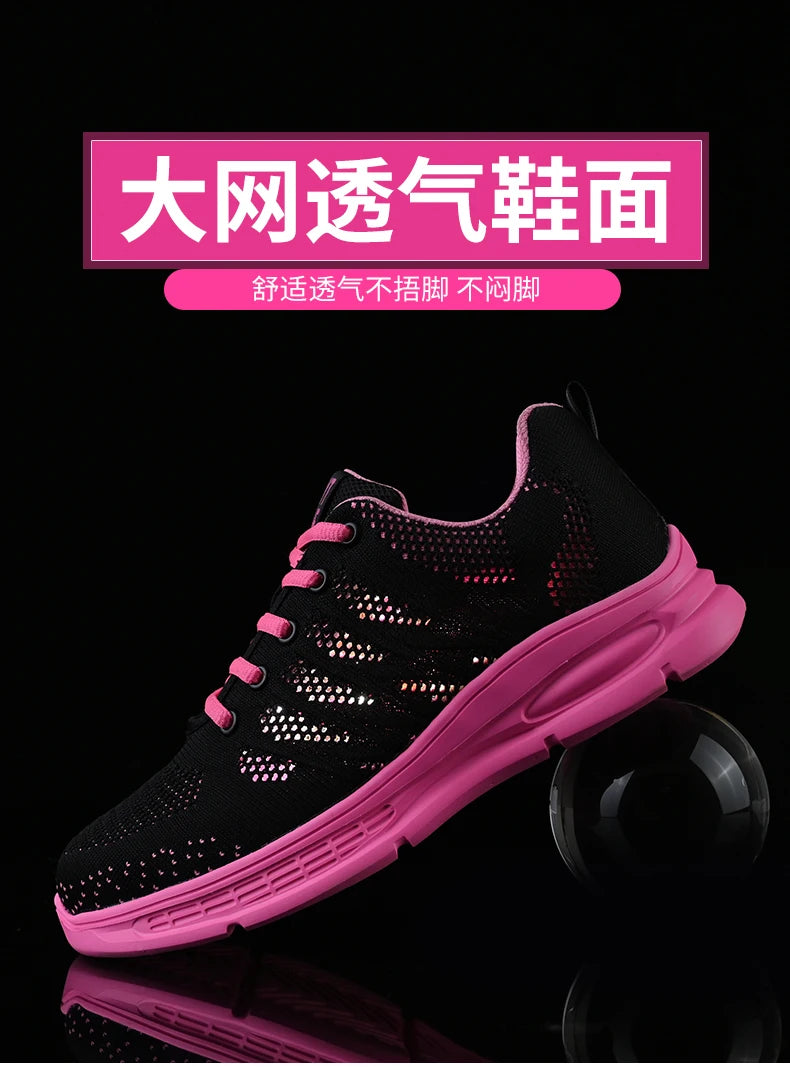 Steel Toe Safety Sneakers for Women — Lightweight Pink Work Shoes with Anti-Puncture Protection