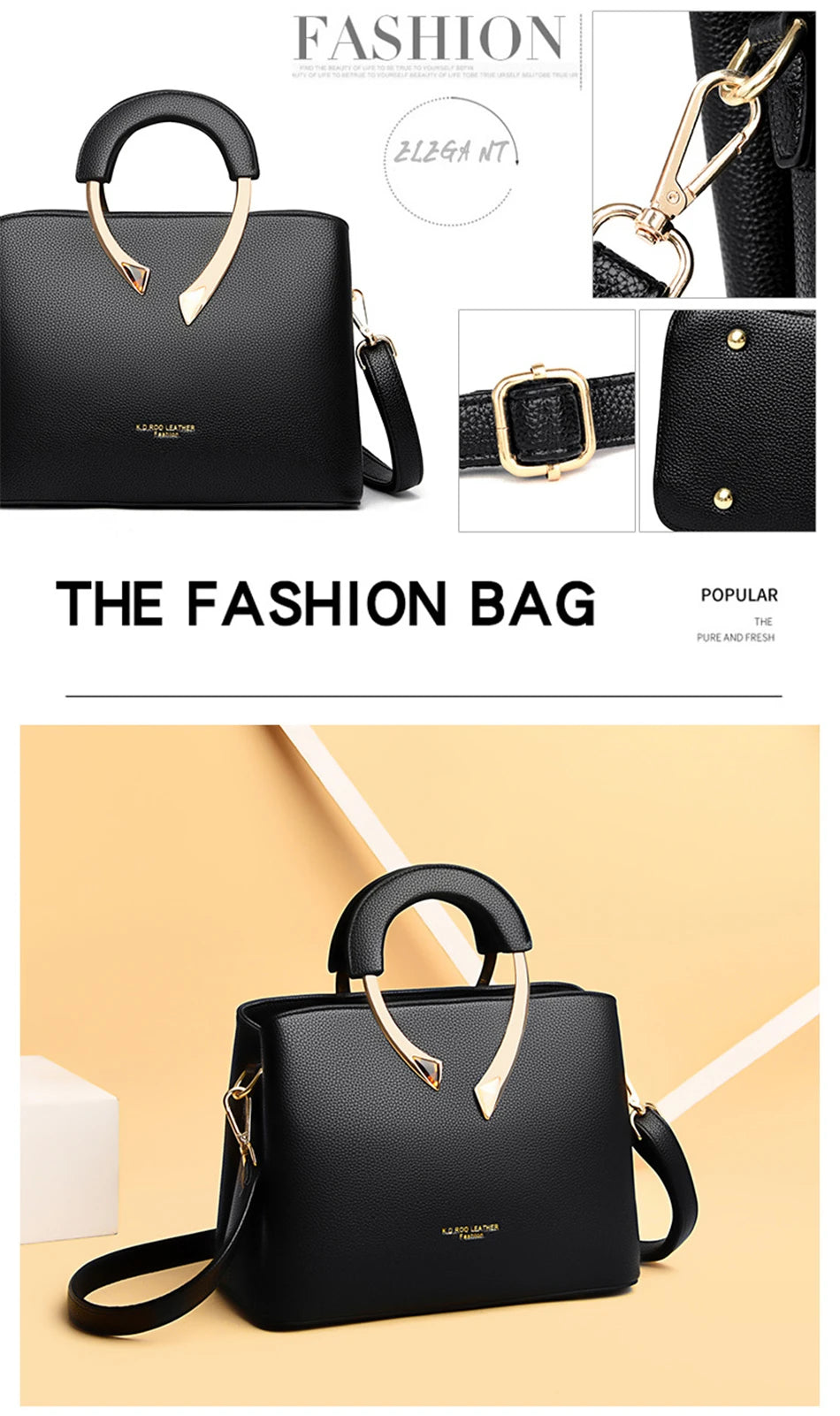 VANDERWAH Luxury Microfiber Leather Casual Tote Bag – Designer Shoulder Crossbody Handbag for Women