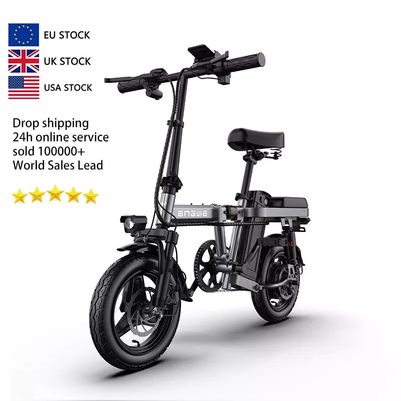ENGWE T14 250W Mini Folding Electric City Bike — 48V 10Ah 14" IP54 Adult Commuter E-Bike, 25km/h