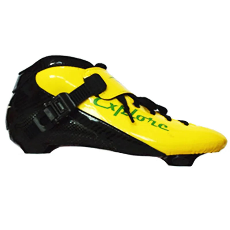 125mm 3-Wheel Marathon Inline Speed Skates – Carbon Fiber, 3x125mm Racing Skate Shoes for Kids & Adults