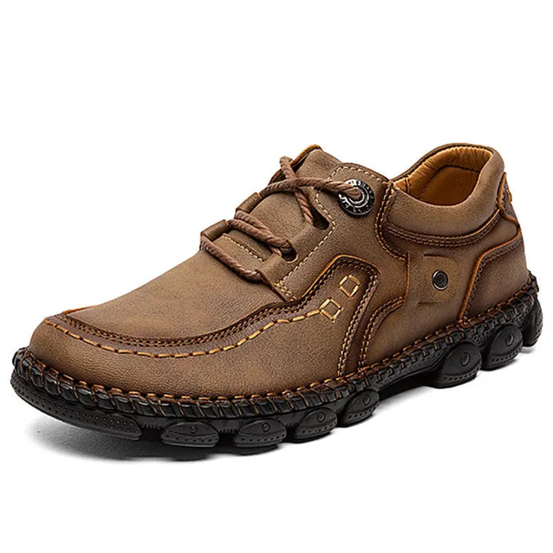Men's Large Size Business Casual Leather Shoes — Thick Sole Lace-Up Work Shoes (Sizes 39-48)