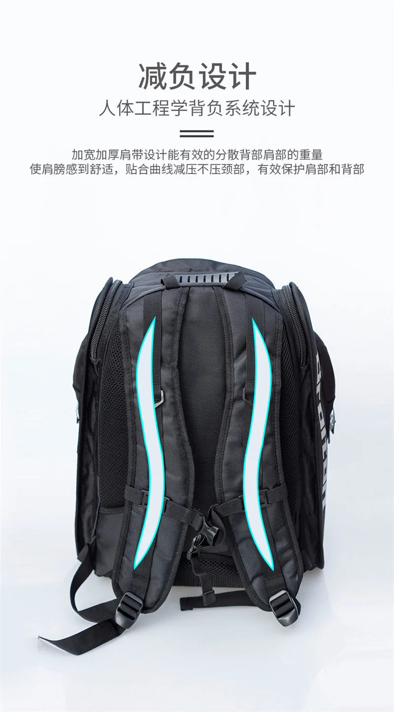 Inline Speed Skates Backpack – Helmet & Protective Pads Container Roller Skating Bag for 4x110mm & 3x110mm Skates