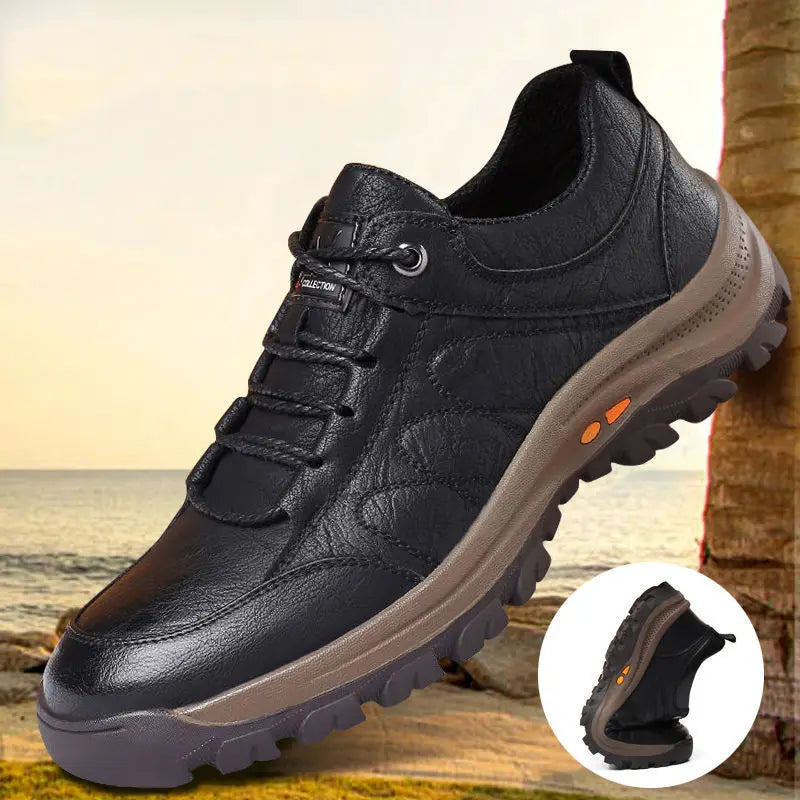 Men's Waterproof PU Running & Hiking Shoes — Anti-Slip Breathable Trainers (Sizes 39-44)