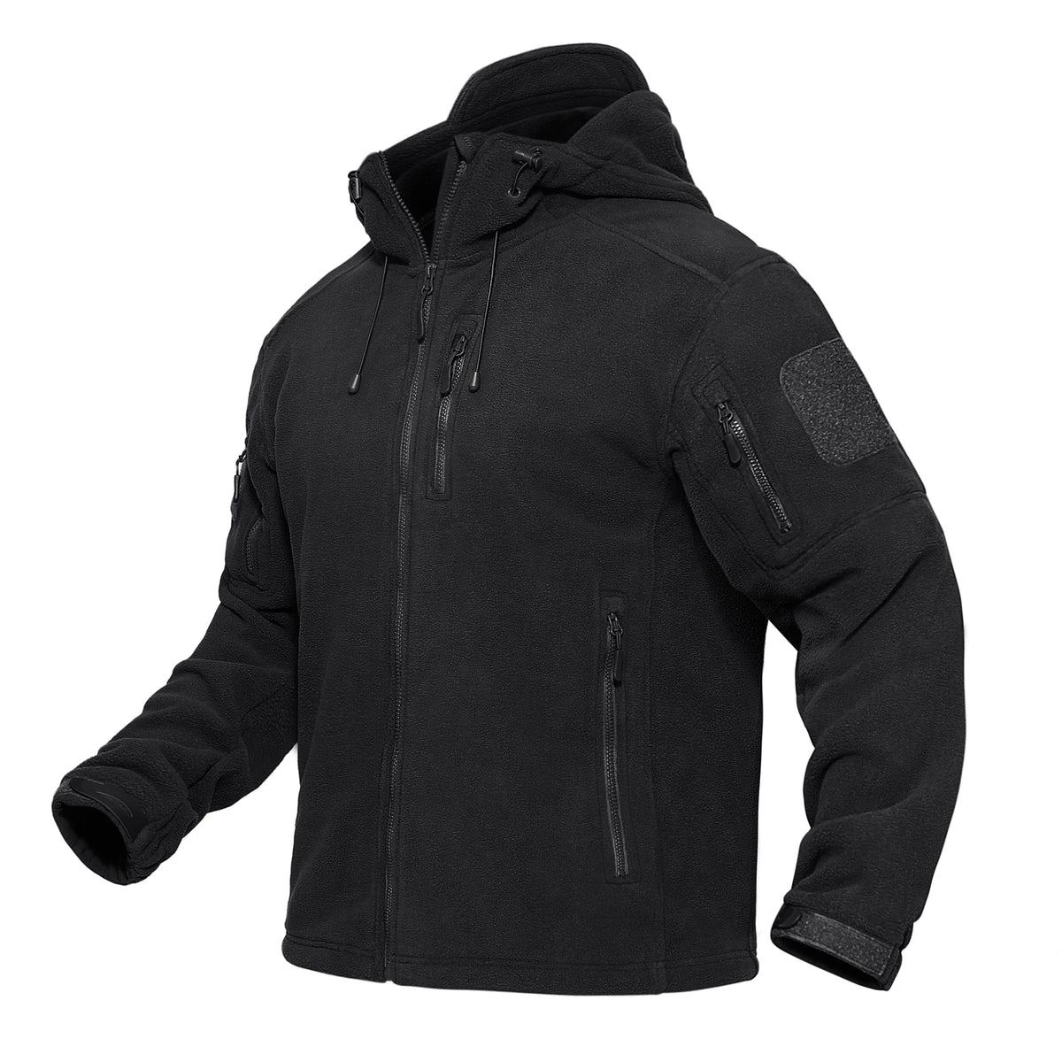 TACVASEN Men's Hooded Fleece Jacket – Full-Zip Windproof Warm Work Coat for Outdoor & Office