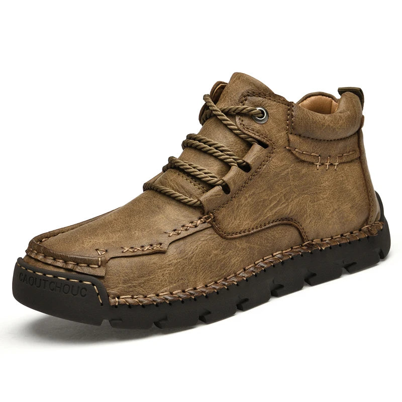 Men's Large Size Plush Genuine Leather Casual Shoes — Soft Sole Oxford (Sizes 39-48)