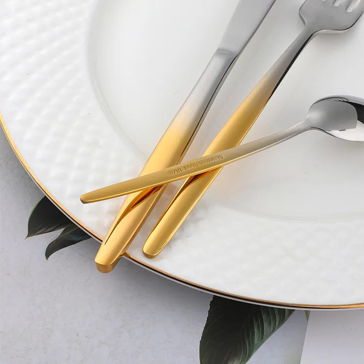 Stainless Steel Flatware – Rainbow, Gold & Color Options