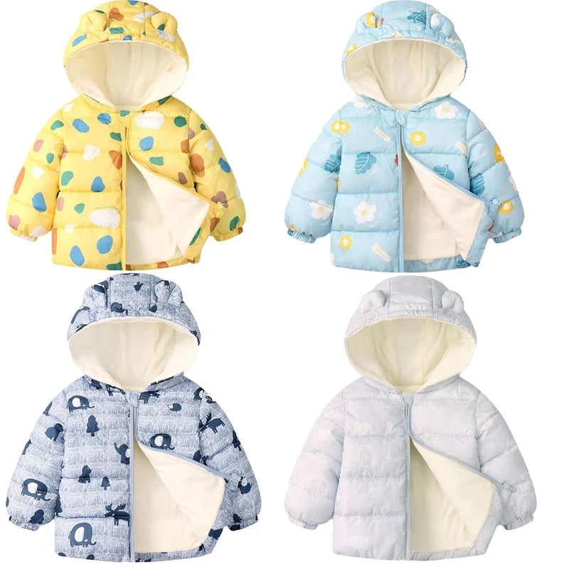 Kids' Warm Plus Velvet Pajama Sets | Fashion Print Pullover & Pants 2-Piece Outfits 1-14 Years
