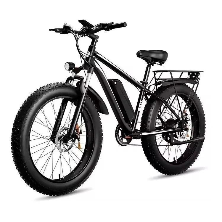 QJ26 1000W 26" All-Terrain Adult Electric Mountain Bike — 48V Fat Tire Off-Road Dirt E-Bike, 45-55km Range
