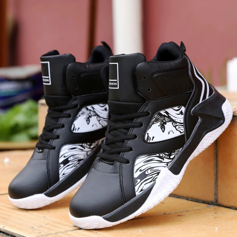 Men's High-Top Basketball Shoes – Cushioned Breathable Sports Sneakers