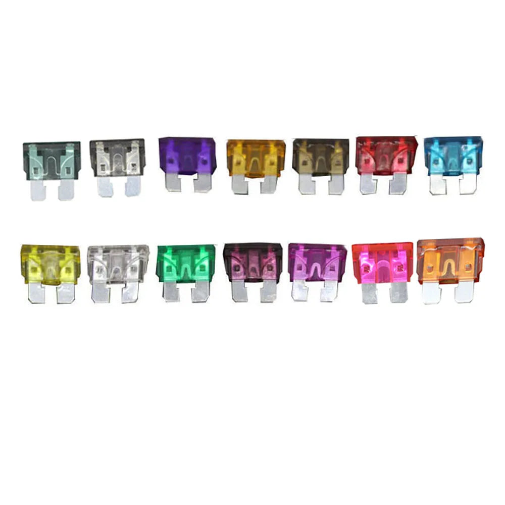Car Blade Fuse Assortment Set – 10-Pack Medium Standard Zinc Pin Fuses 1A–50A for Auto, Car & Truck