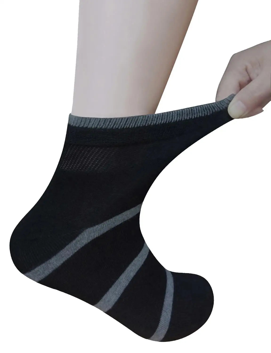 Men's Bamboo Diabetic Ankle Socks – 6 Pairs Seamless Toe Non-Binding Top Size 10-13