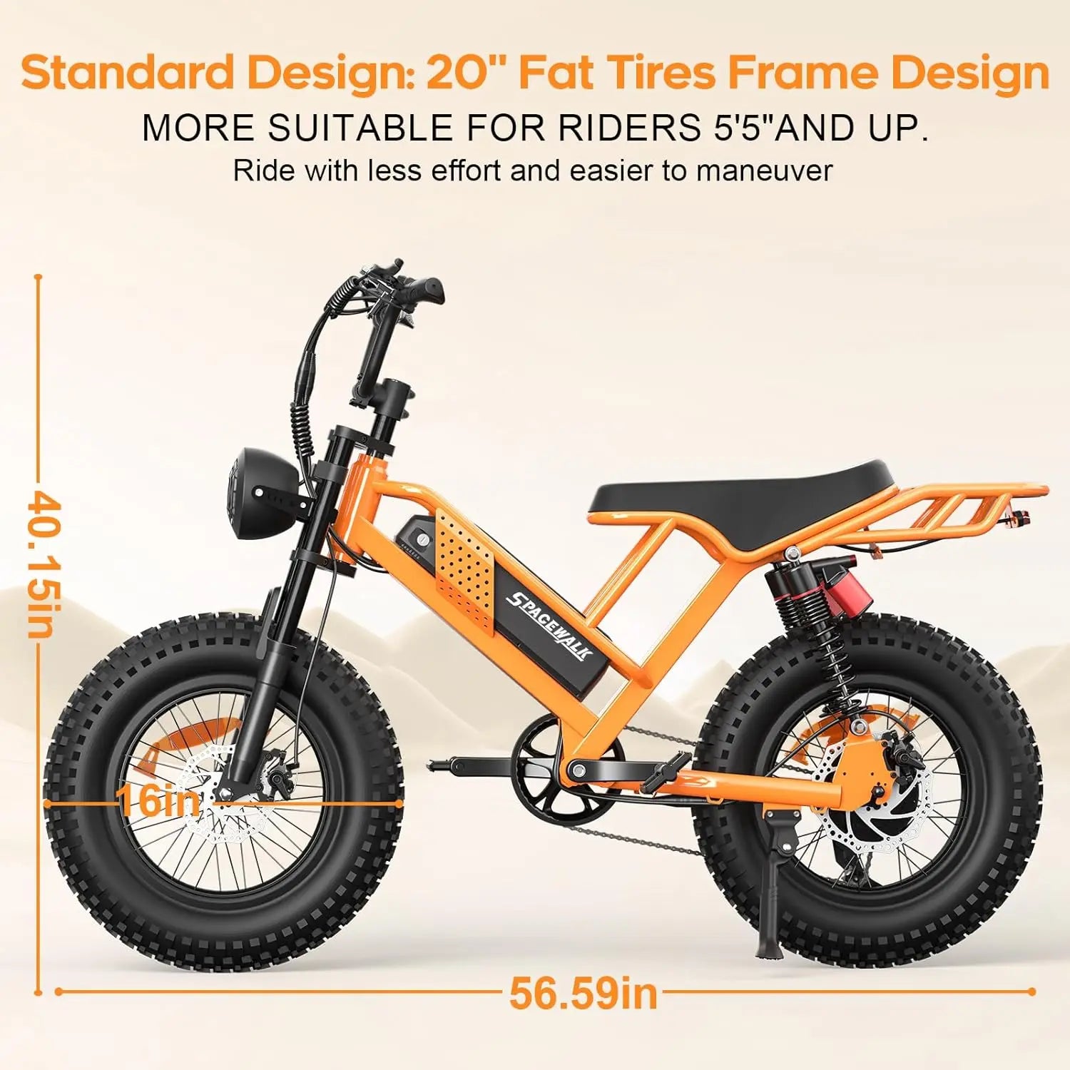 750W M7 Fat Tire Adult E-Bike — 48V 15Ah 20" Full Suspension Electric Bicycle (US Warehouse)