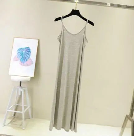 Modal Camisole Tank Dress — Casual Sexy O-Neck Beach Home Dress