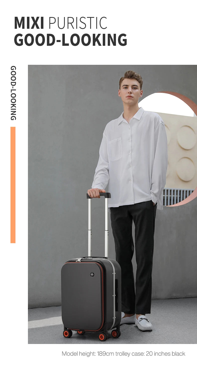 Mixi Patent Design PC Aluminum Frame Suitcase – Award-Winning Carry-On Rolling Luggage 18/20/24 Inch
