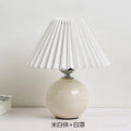 Ceramic Table Lamp – Pleated Fabric Shade