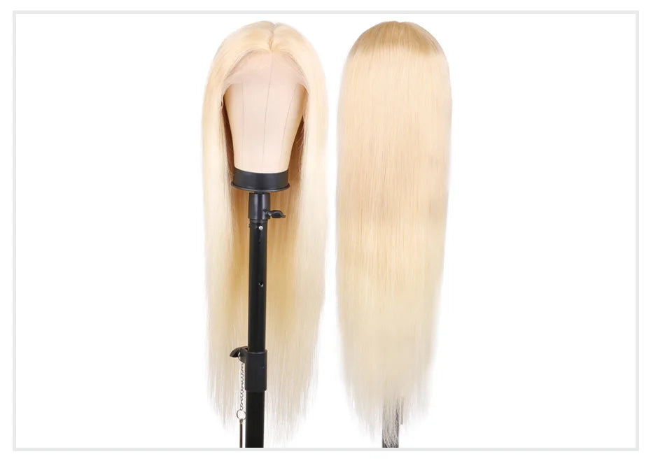 13x4 13x6 360 HD Transparent 613 Honey Blonde Color Lace Front Human Hair Wigs for Women Raw Brazilian Straight Lace Frontal Wig