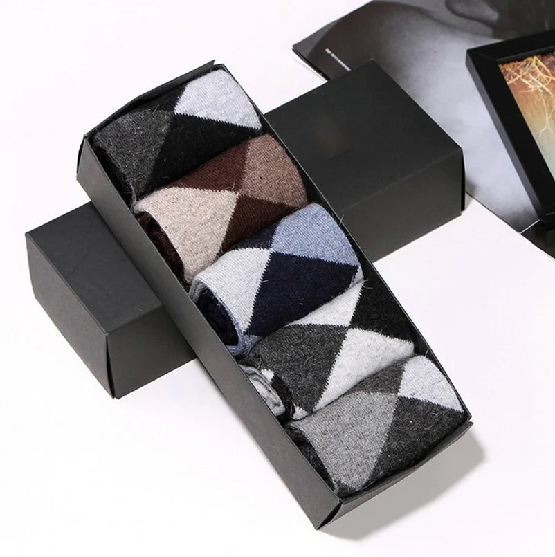 Men's Wool-Blend Winter Crew Socks, 5 Pairs