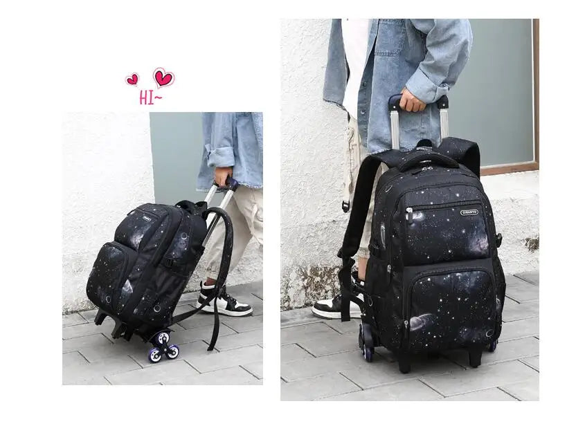 Rolling School Backpack – Detachable Trolley & Set Options