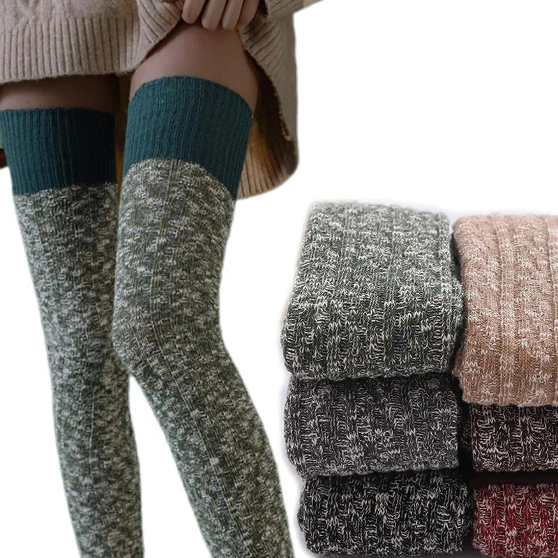 Women's Thigh-High Socks – Thick Cotton Blend