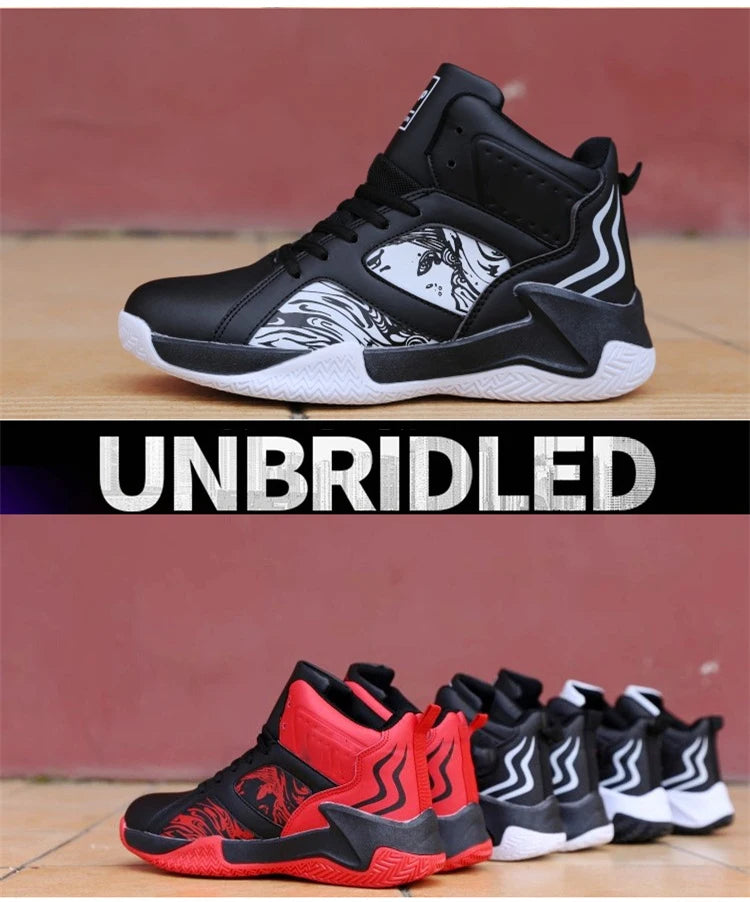 Men's High-Top Basketball Shoes – Cushioned Breathable Sports Sneakers