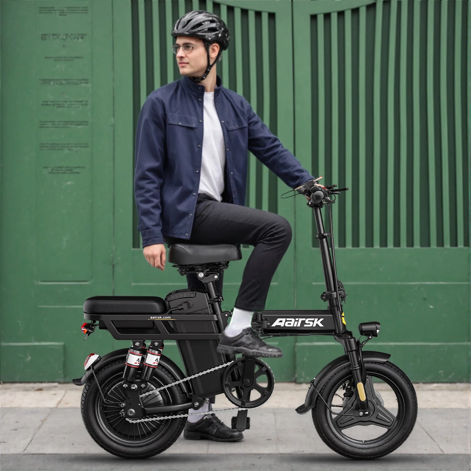 Aairsk 500W Mini Folding Electric City Bike — 48V 15Ah 14" Compact E-Bike, 22MPH (US/EU Stock)