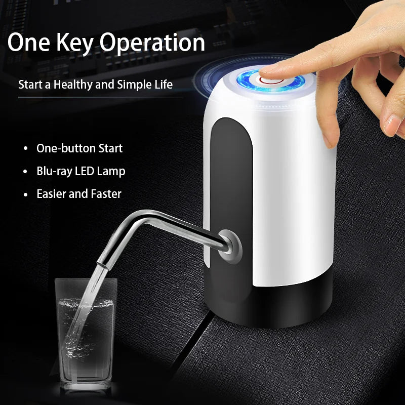 19-Liter Water Bottle Pump — USB Charging Automatic Electric Dispenser with Universal Cap